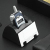 Black Leather Desktop Cell Phone Business Card Holder