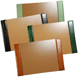 Black Genuine Leather Desk Blotters